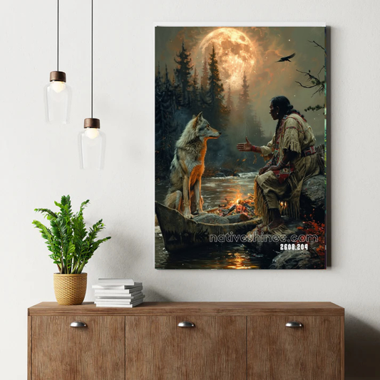 The Wolf and the Elder Canvas