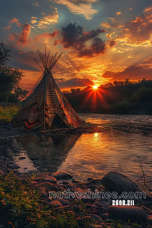Sunset Over the River of Memories Canvas