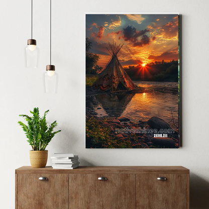 Sunset Over the River of Memories Canvas