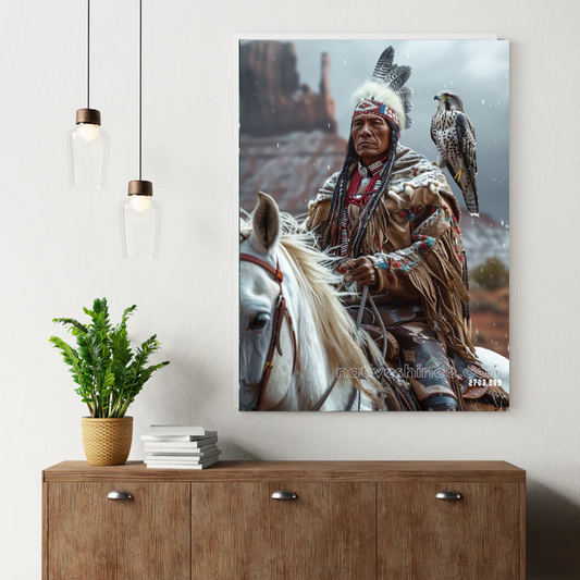 Snowy Plains Rider Canvas