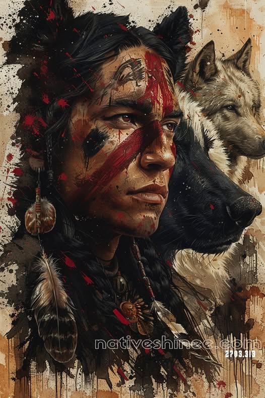 Warrior Spirit of the Wolf Canvas