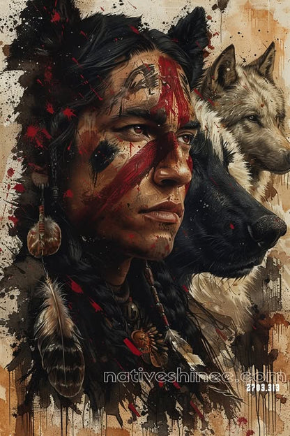 Warrior Spirit of the Wolf Canvas