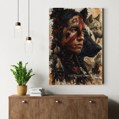 Warrior Spirit of the Wolf Canvas