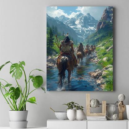 Peaceful Reflections in the Valley Native American Canvas