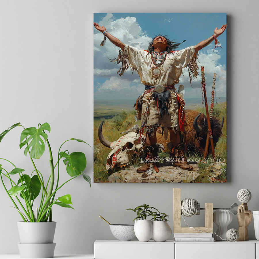 Sacred Moments of Gratitude Native American Canvas