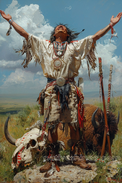 Sacred Moments of Gratitude Native American Canvas