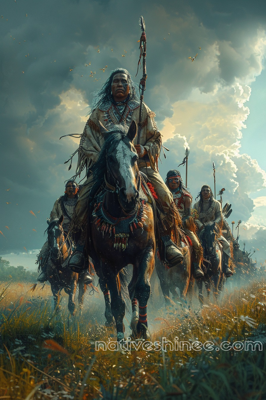 Warriors of the Plains on Horseback Native American Canvas – NativeShinee