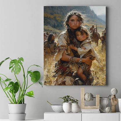 Tenderness in Tradition Native American Canvas