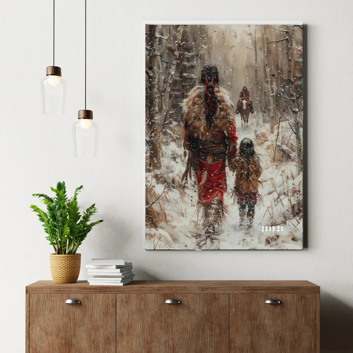 The Journey Through the Winter Path Canvas