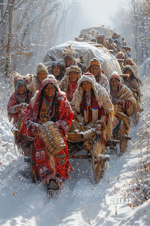 The Winter Trek of the Tribe Canvas