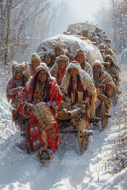 The Winter Trek of the Tribe Canvas