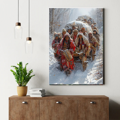 The Winter Trek of the Tribe Canvas