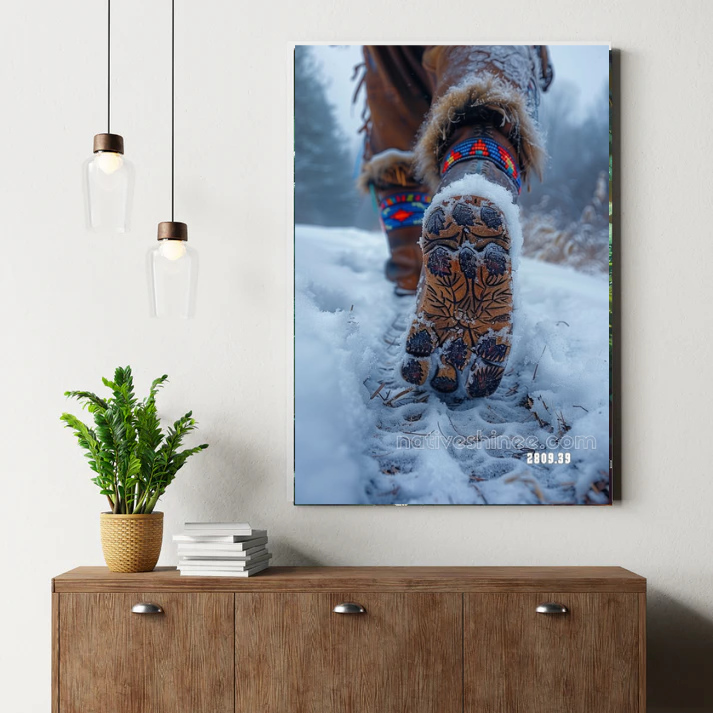Footsteps Through the Frost Canvas