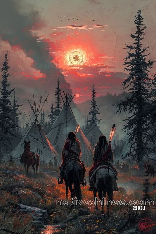 Sunset Return to the Village Canvas