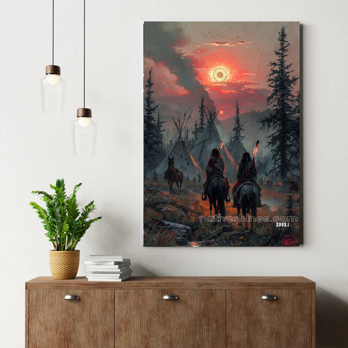 Sunset Return to the Village Canvas