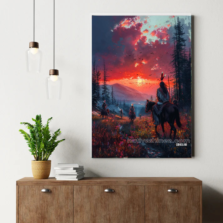 Riders of the Crimson Horizon Canvas