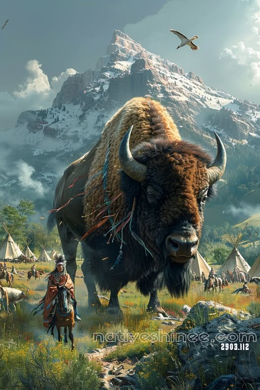 Song of the Mountain Buffalo Canvas