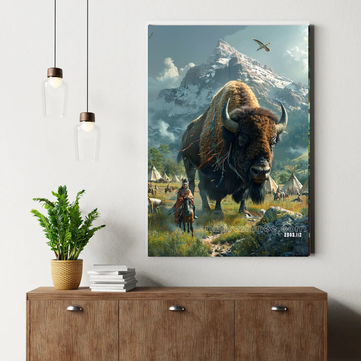 Song of the Mountain Buffalo Canvas