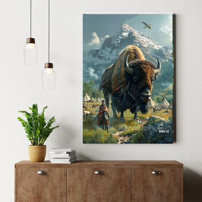Song of the Mountain Buffalo Canvas