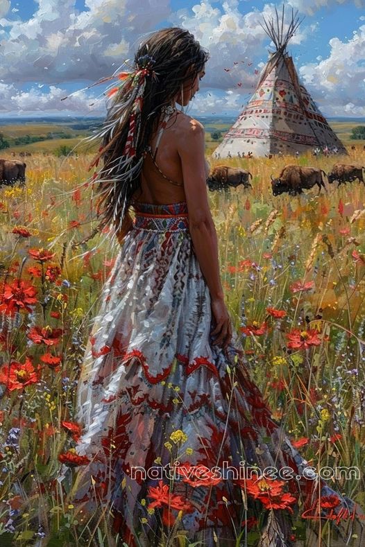 Whispers of the Prairie Native American Canvas VA