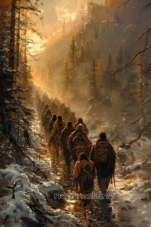 Endurance on the Trail of Tears Native American Canvas