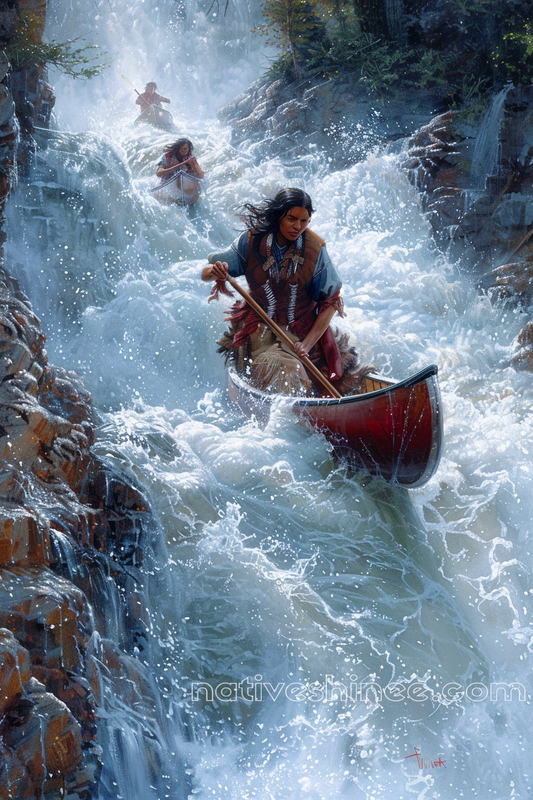 Whitewater Warriors Native American Canvas