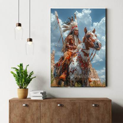 Warrior Under the Sky Canvas
