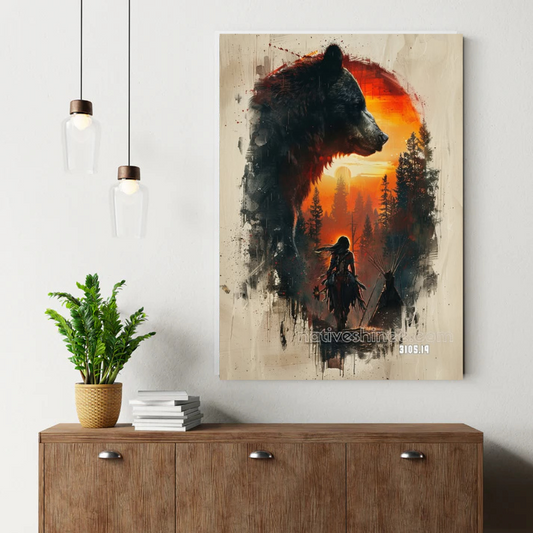 Vision of the Frosty Hawk Canvas