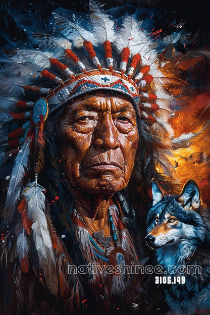 Spirit Wolf Elder Canvas Canvas