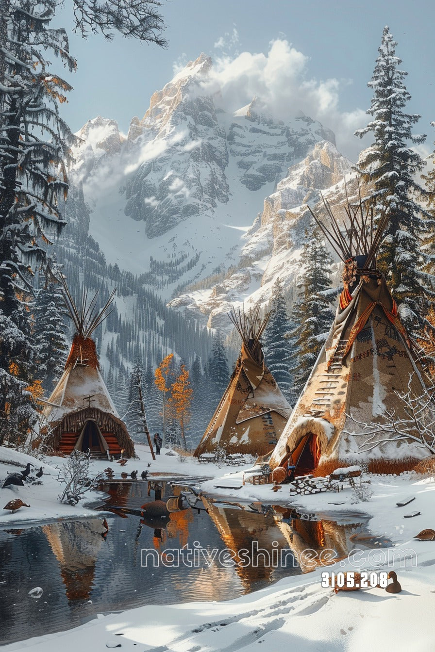 Alpine Winter Sanctuary Canvas