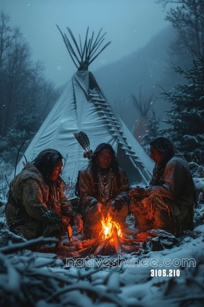 Winter Fire Kinship Canvas
