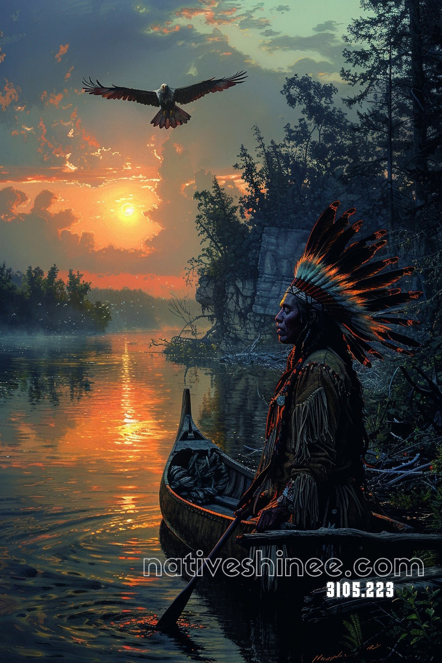 Eagle's Sunset Vigil Canvas