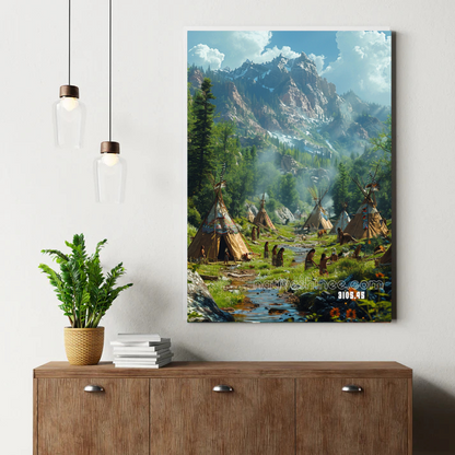 Misty Mountain Encampment Canvas