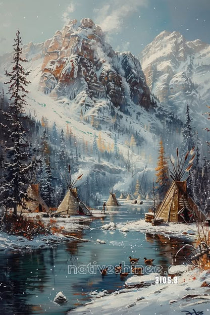 Sentinel of the Snowy Peaks Canvas