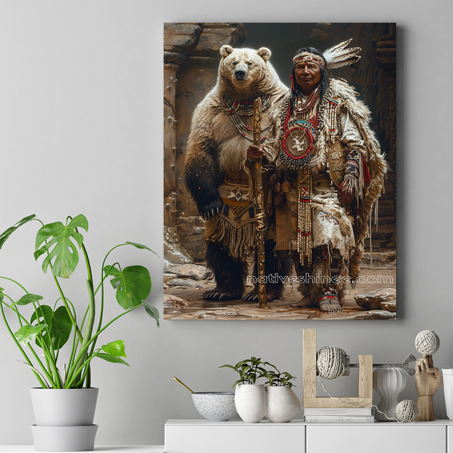 Strength in Unity: Native and Bear Native American Canvas