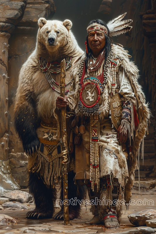 Strength in Unity: Native and Bear Native American Canvas