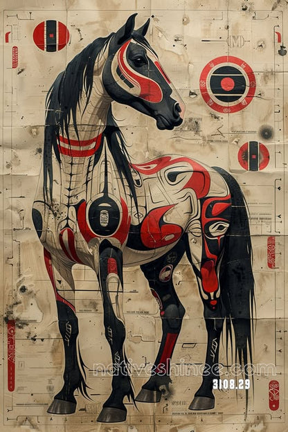 Tribal Equine Elegance Canvas