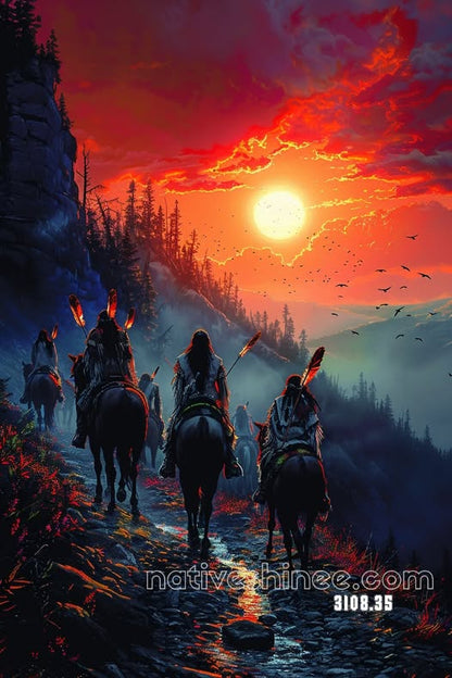 Sunset Warriors' Journey Canvas