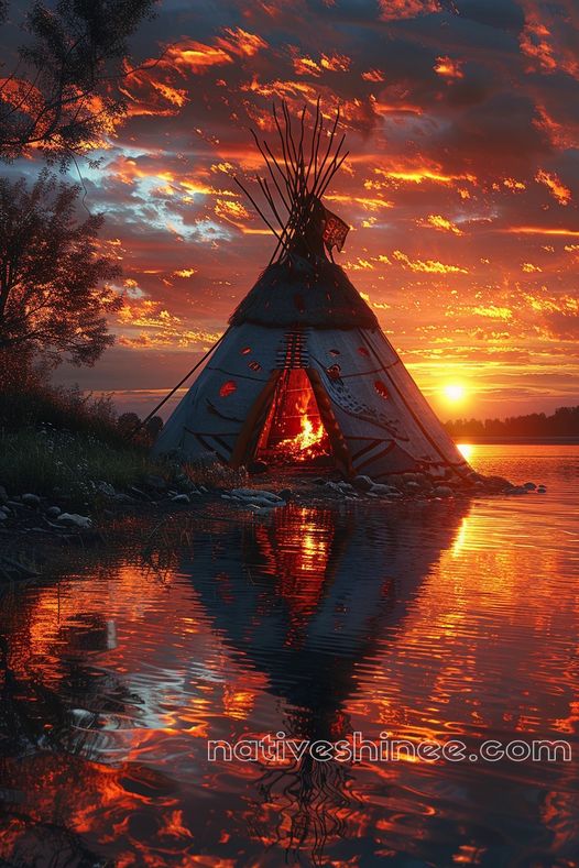 Evening Flame Native American Canvas VA