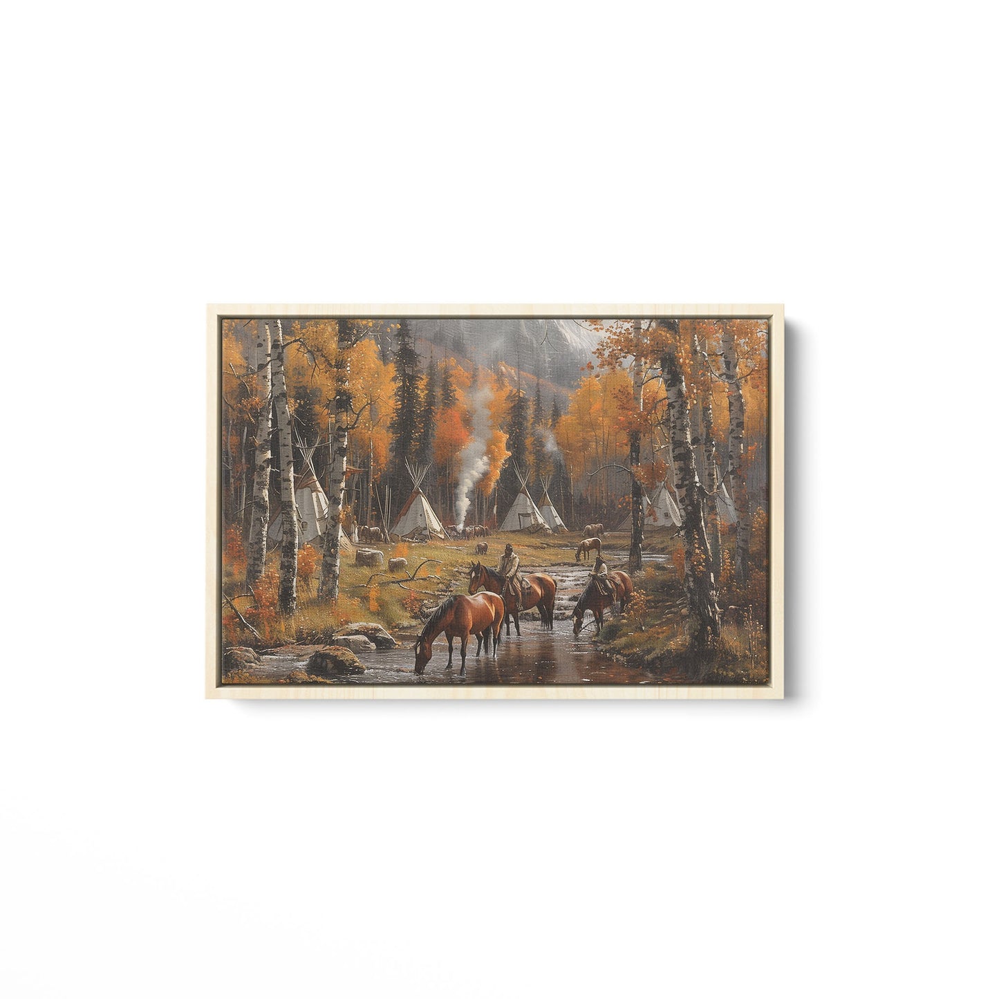 Autumn Hues of the Sacred Grove Native American Horse Canvas