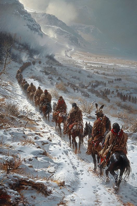 Journey Through the Snow Native American Canvas VA