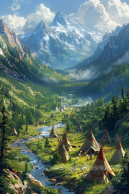 Echoes of the Valley: Native American Canvas