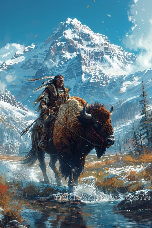 Guardian of the Peaks Native American Canvas VA