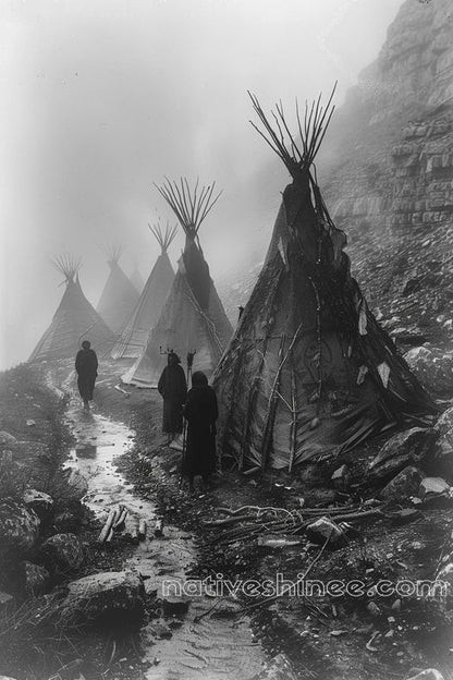 Mystical Path Through the Mist Native American Canvas VA