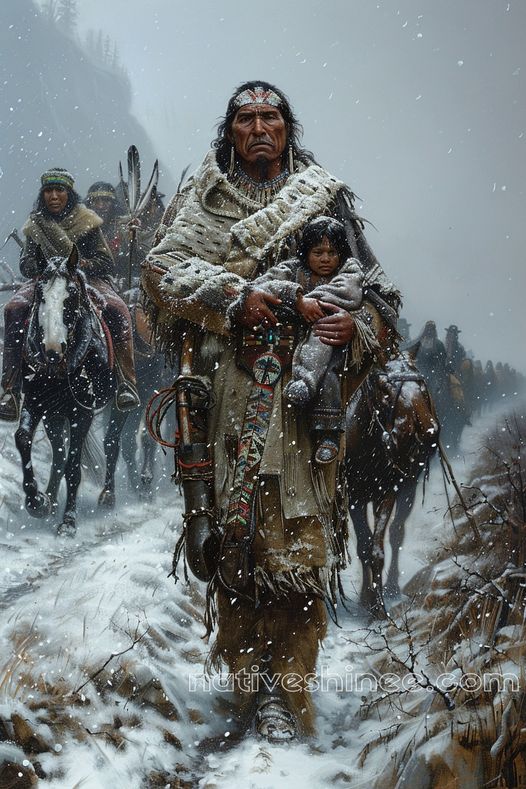 A Journey Through the Snow Native American Canvas VA