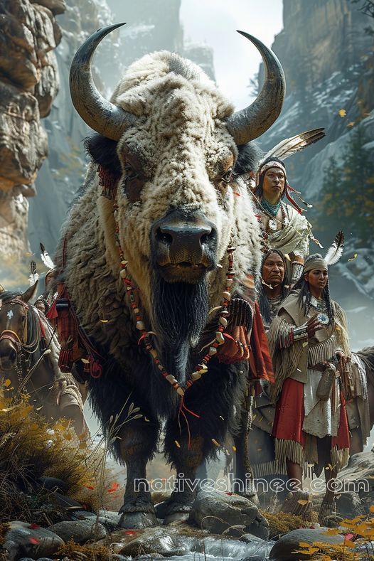 The Sacred Path of the White Bison Native American Canvas VA