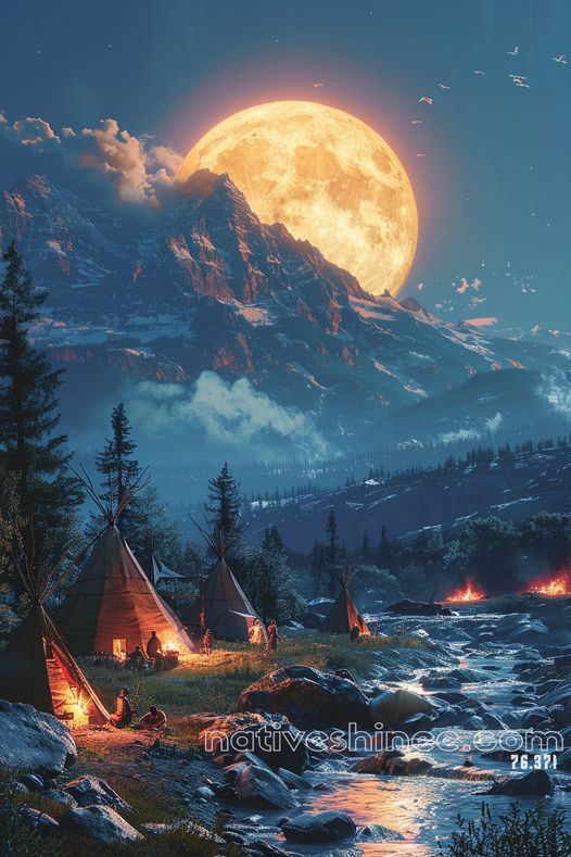 Beneath the Moon’s Watch Native American Canvas VA