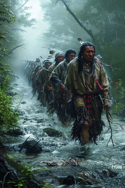 March Through the Rain Native American Canvas VA