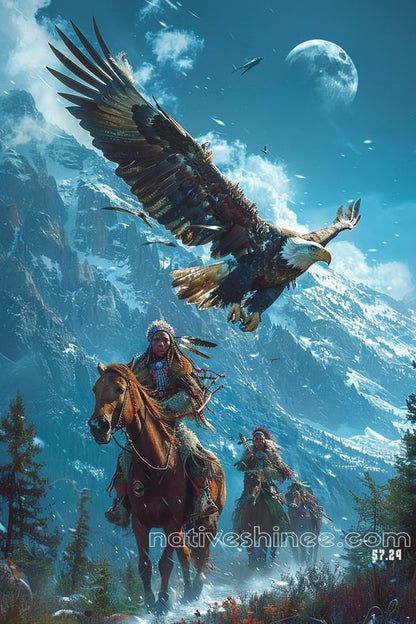 Spirit of the Eagle: Guardians of the Mountain Native American Canvas