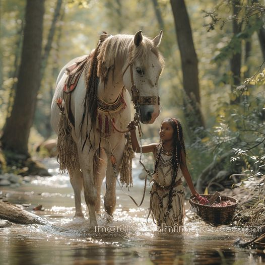 Guiding Spirit - Young Soul with a Loyal Companion Native American Canvas